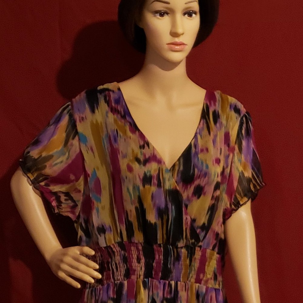 Ashro size 22 purple speckled multicolored short sleeve sundress